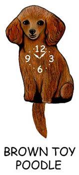 Toy Poodle (Brown) Wagging Tail Clock