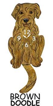 Doodle (Brown) Wagging Tail Clock