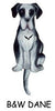 Great Dane (Black & White) Wagging Tail Clock