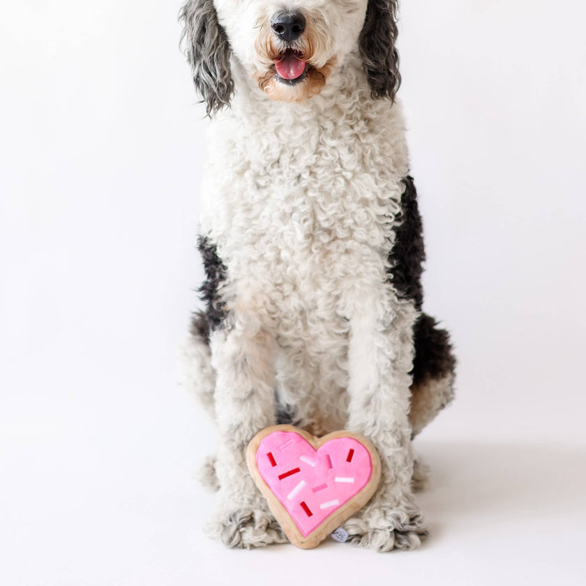 Valentine's Pink Heart Sugar Cookie Dog Toy
