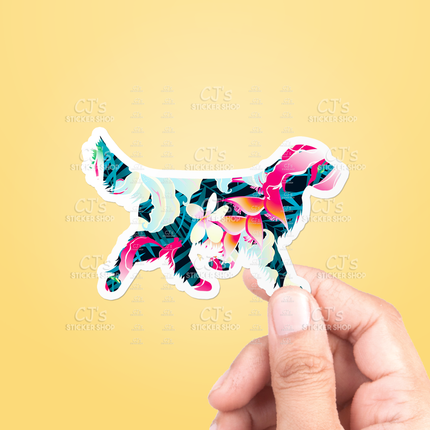 Tropical Dog Sticker Vinyl Decal
