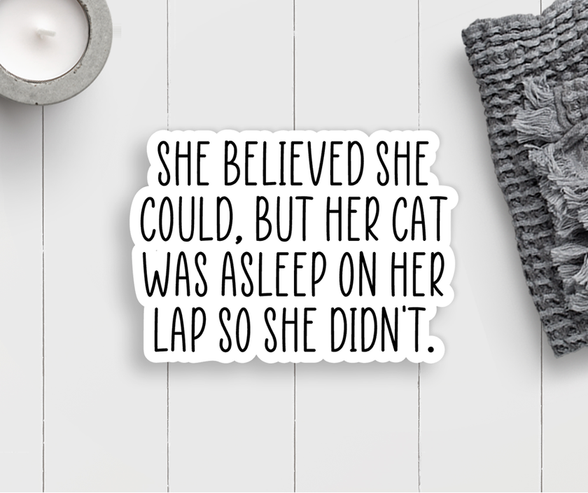 Cat She Believed She Could Sticker Vinyl Decal