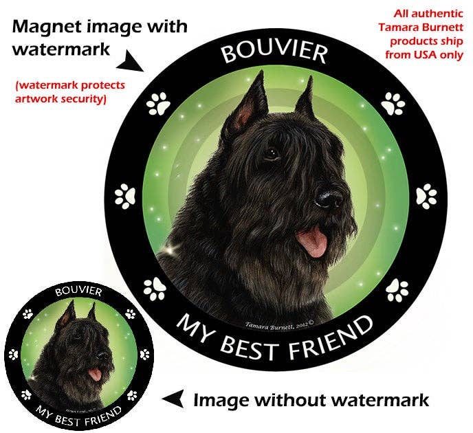 Bouvier My Best Friend Circular Magnet