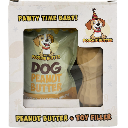 Peanut Butter and Natural Rubber Toy - Dog Birthday Bundle