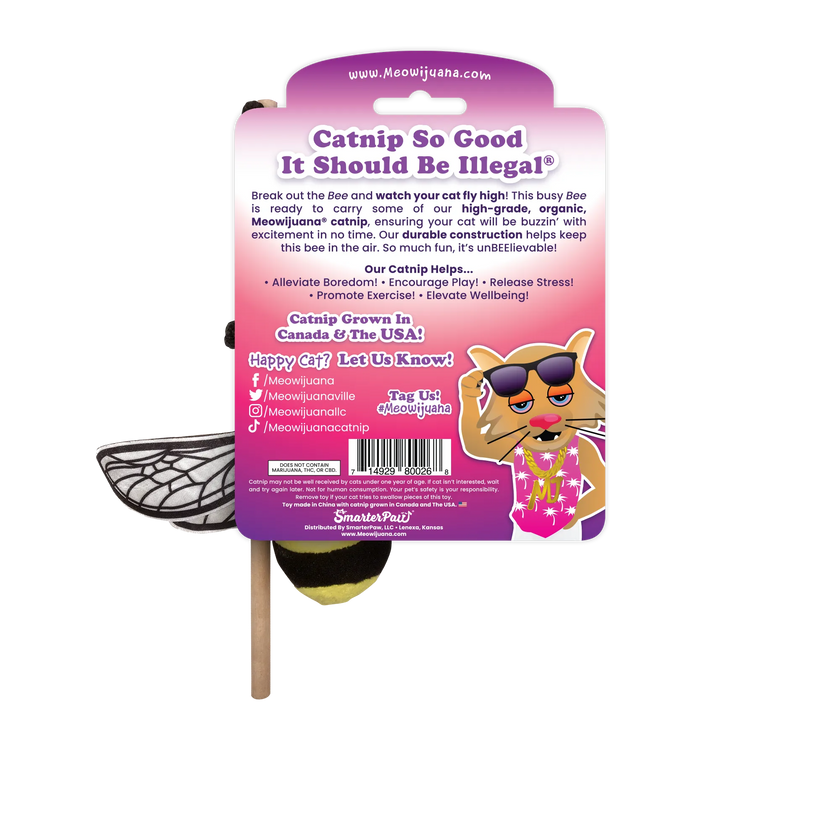 Meowijuana® Get Buzzed Bee Refillable Wand Cat Toy