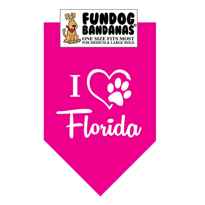 I Love Florida Dog Bandanas