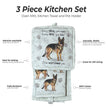 German Shepherd, oven mitt set