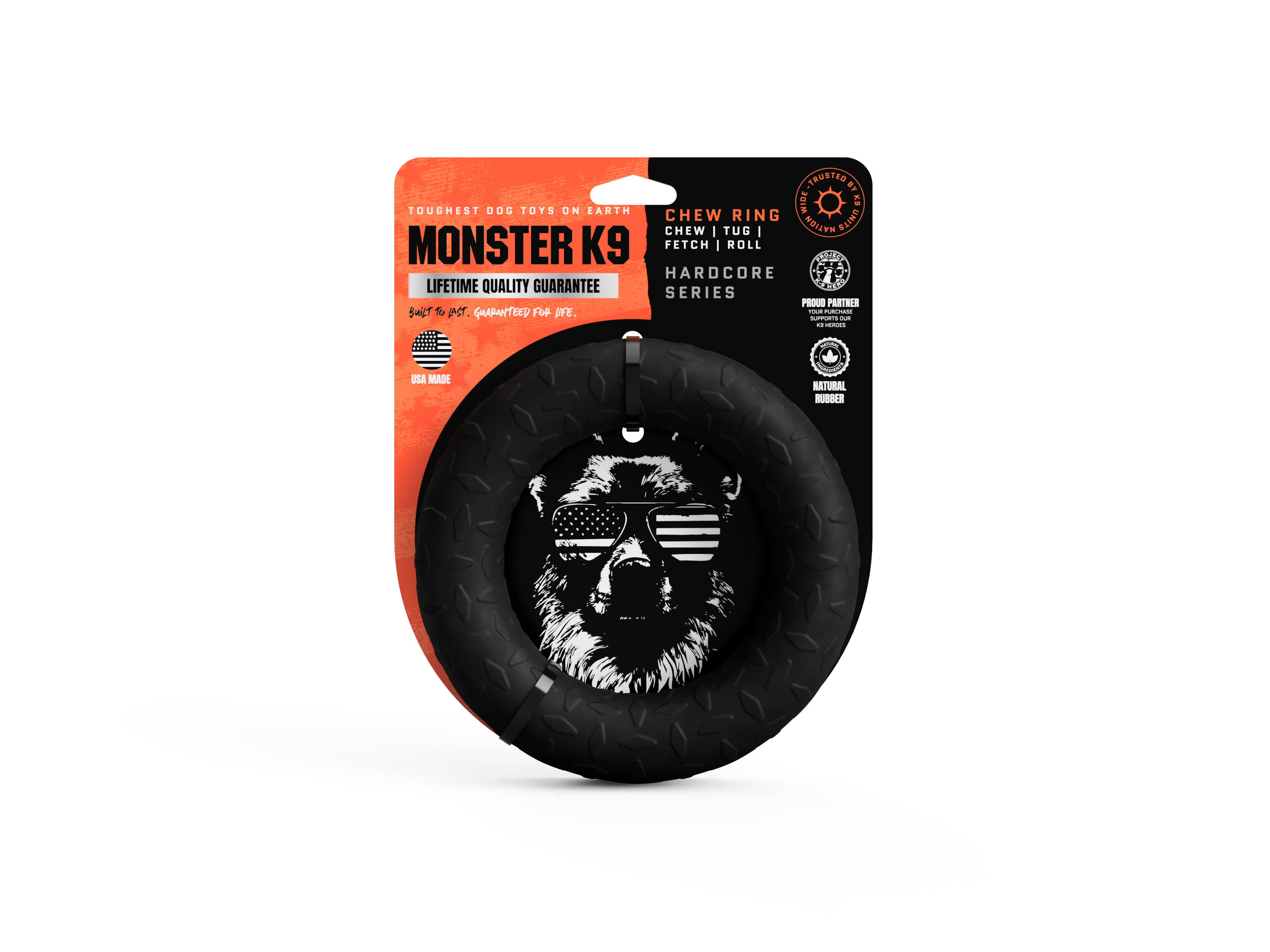 Dog Toy Black Chew Ring Heavy Duty Toy
