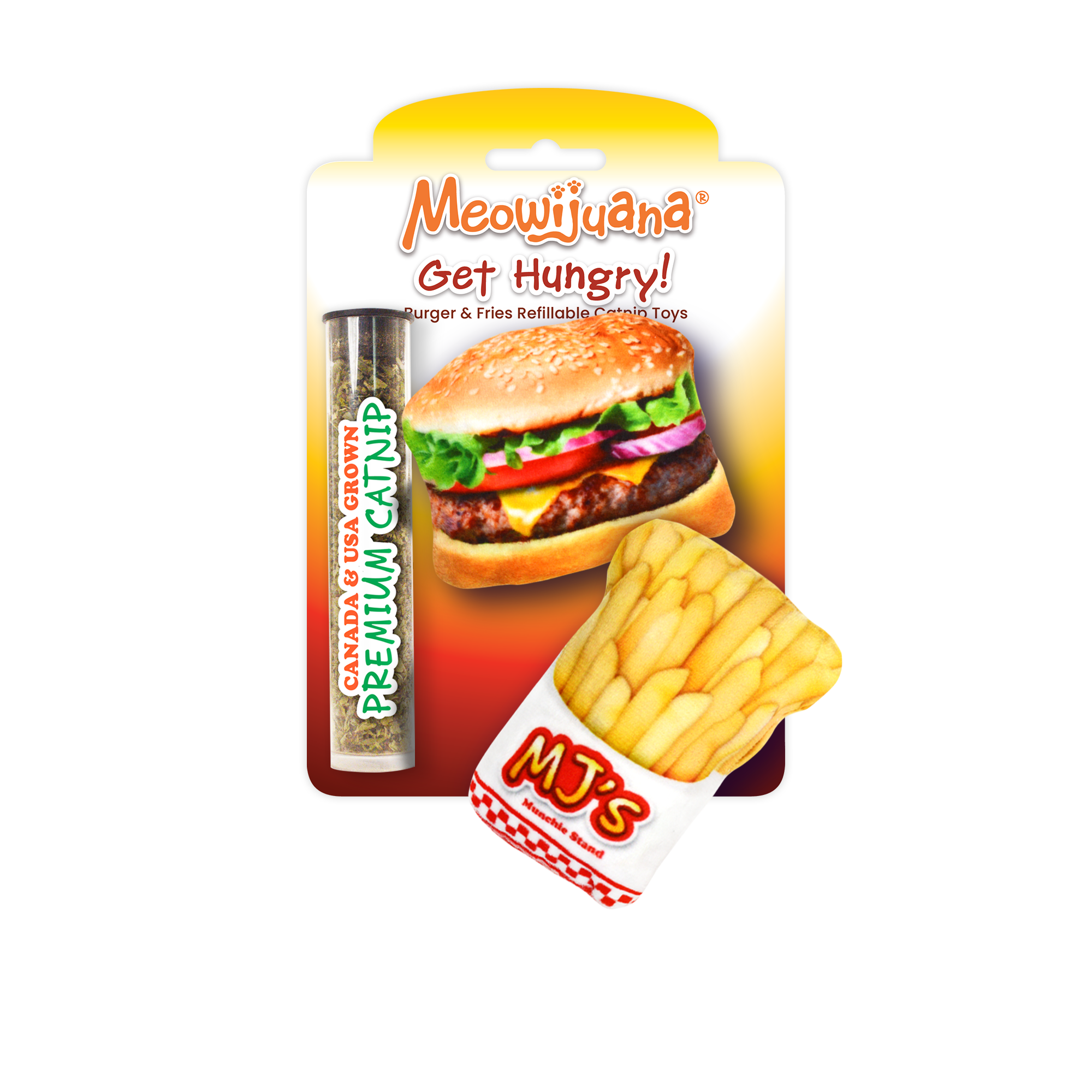Get Hungry Burger and Fries Refillable Catnip Cat Toy