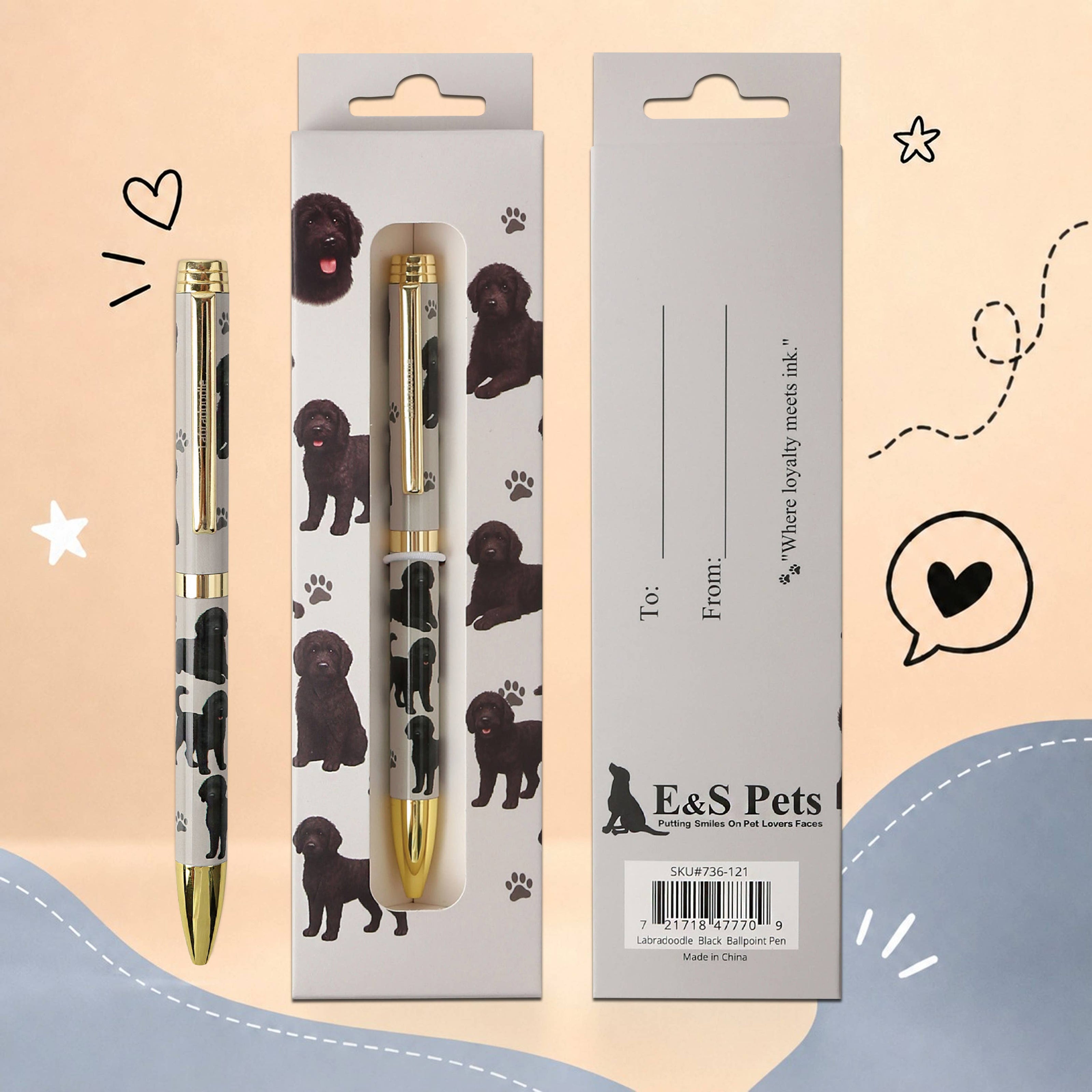 Labradoodle Black Pet Lover Ballpoint Pen