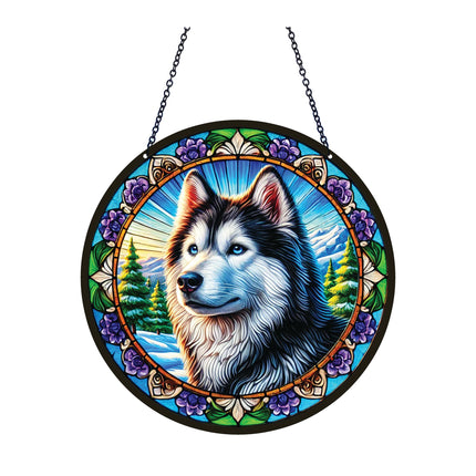 Siberian  Husky Acrylic Suncatcher with Chain