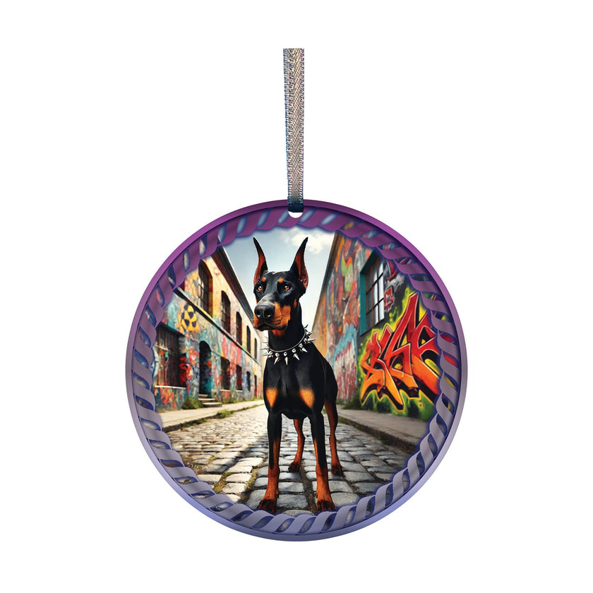 Doberman Stainless Steel Ornament