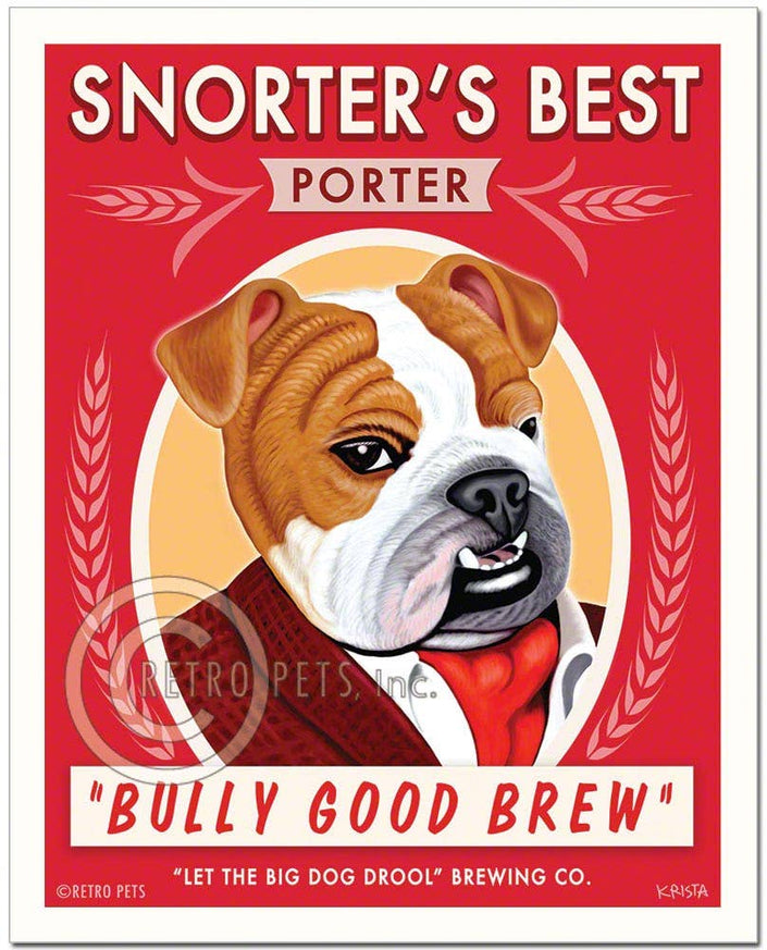 8x10 Art Print, Bulldog 