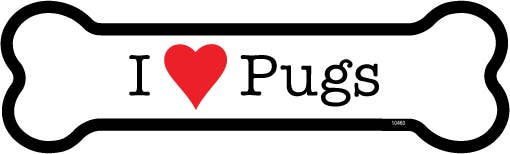 Pugs Bone Shaped Magnet