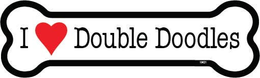 I (heart) Double Doodles Bone Shaped Magnets