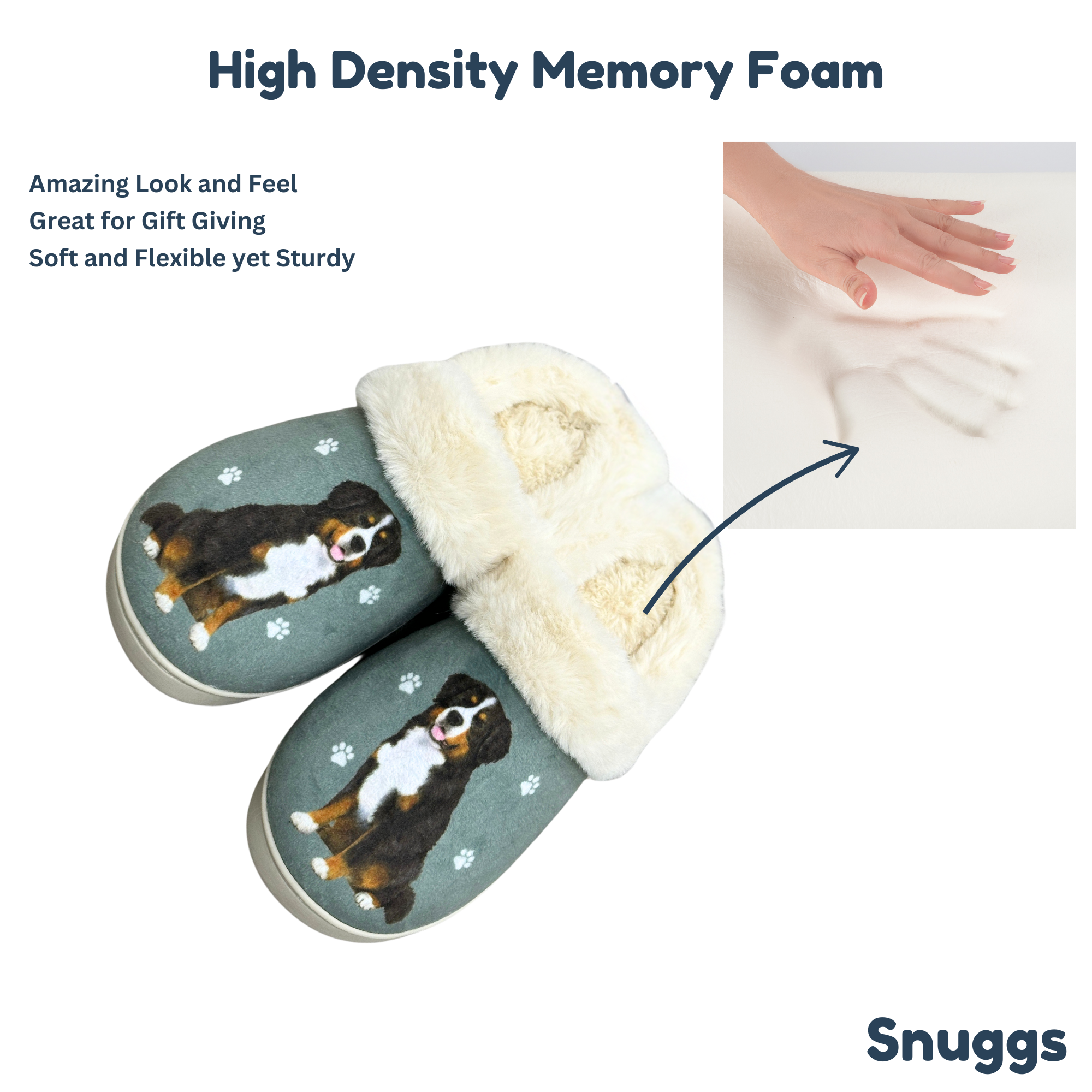 Bernese Mt. Dog Dog Pet Lovers Comfy Snuggs Slippers