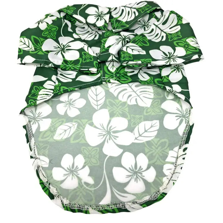 Pet Clothing Hawaiian Dog Camp Shirt - Tropical Green