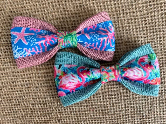 Lilly Pulitzer Inspired Velcro Collar Bow Tie for Cat and Dogs