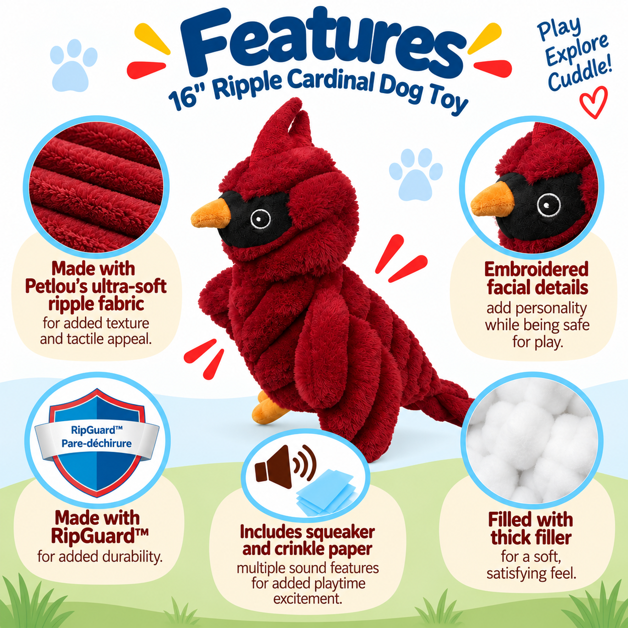 Dog Toy Cardinal 16