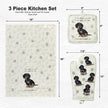 Dachshund Black, oven mitt set