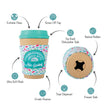 Dog Toy Coffee Rubber & Plush Coffee Gets Me Going TOY