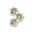 Floral Pattern Paw Prints Cute Sticker Vinyl Decal