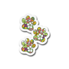 Floral Pattern Paw Prints Cute Sticker Vinyl Decal