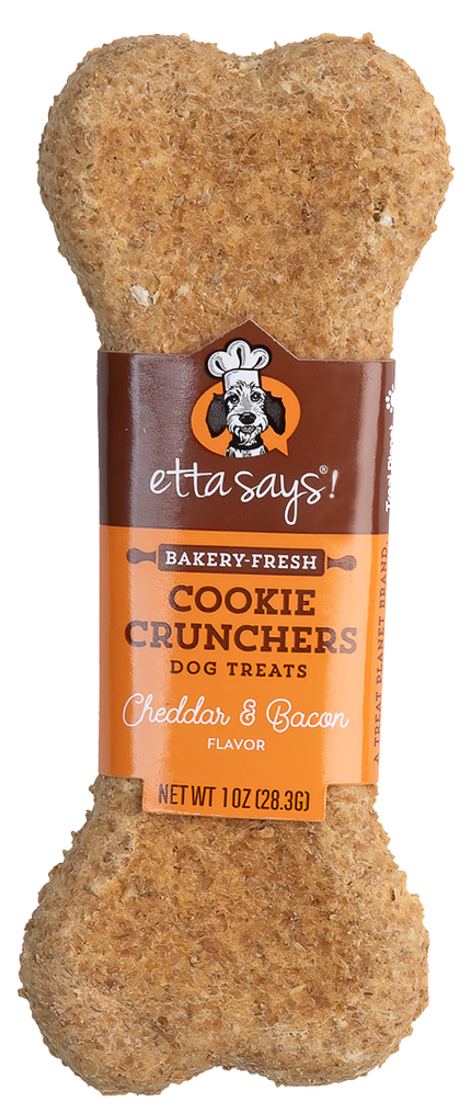 Etta Says! Cookie Crunchers Cheddar & Bacon Dog Treat- Each