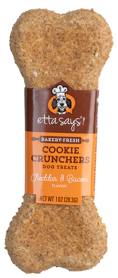 Etta Says! Cookie Crunchers Cheddar & Bacon Dog Treat- Each