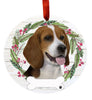 Beagle Ceramic Wreath Ornament (Head)