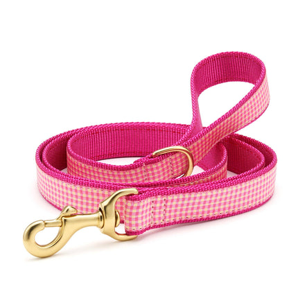 Pink Gingham Dog Lead