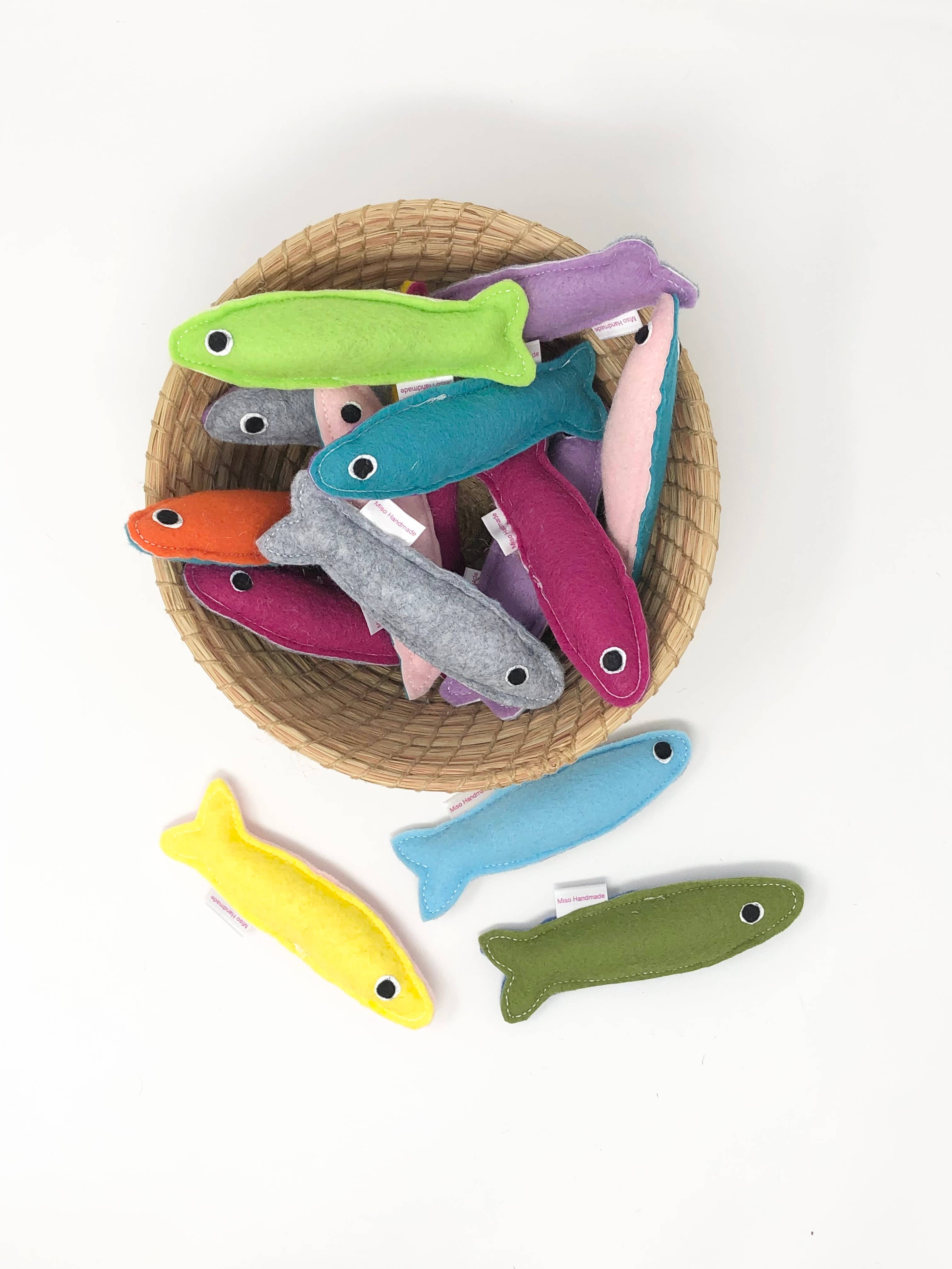 Cat Toy Catnip Wool Sardines Set of Three