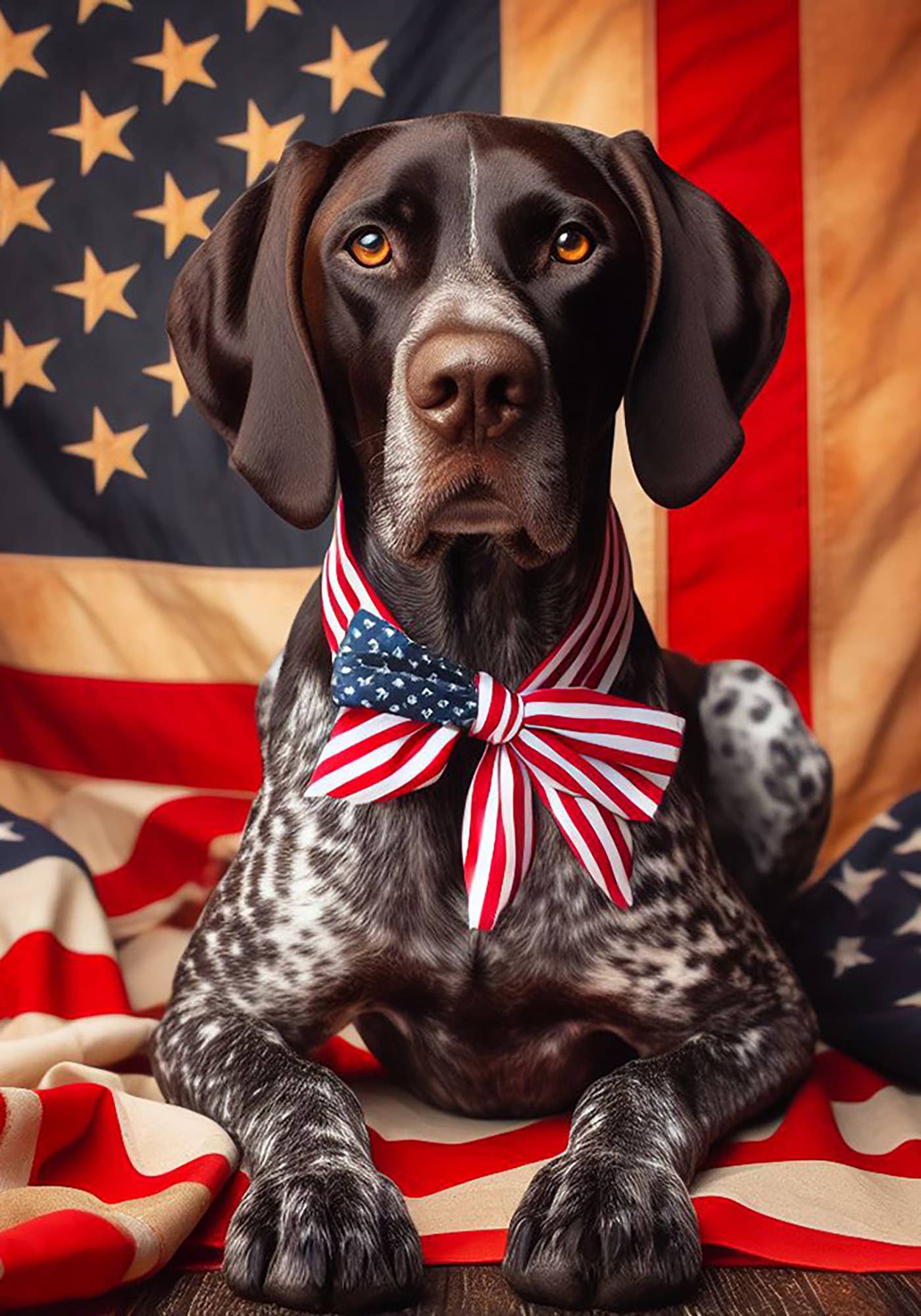 German Shorthair Pointer Patriotic Garden Flag