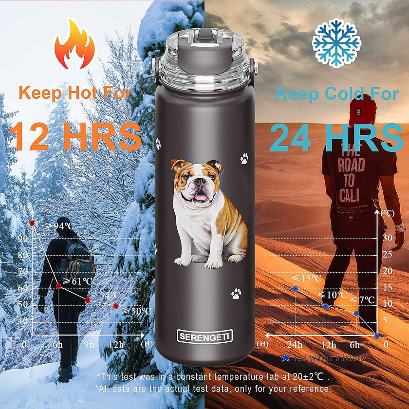 Corgi Stainless Steel Water Bottle 24 Oz. Serengeti – Salty Paws