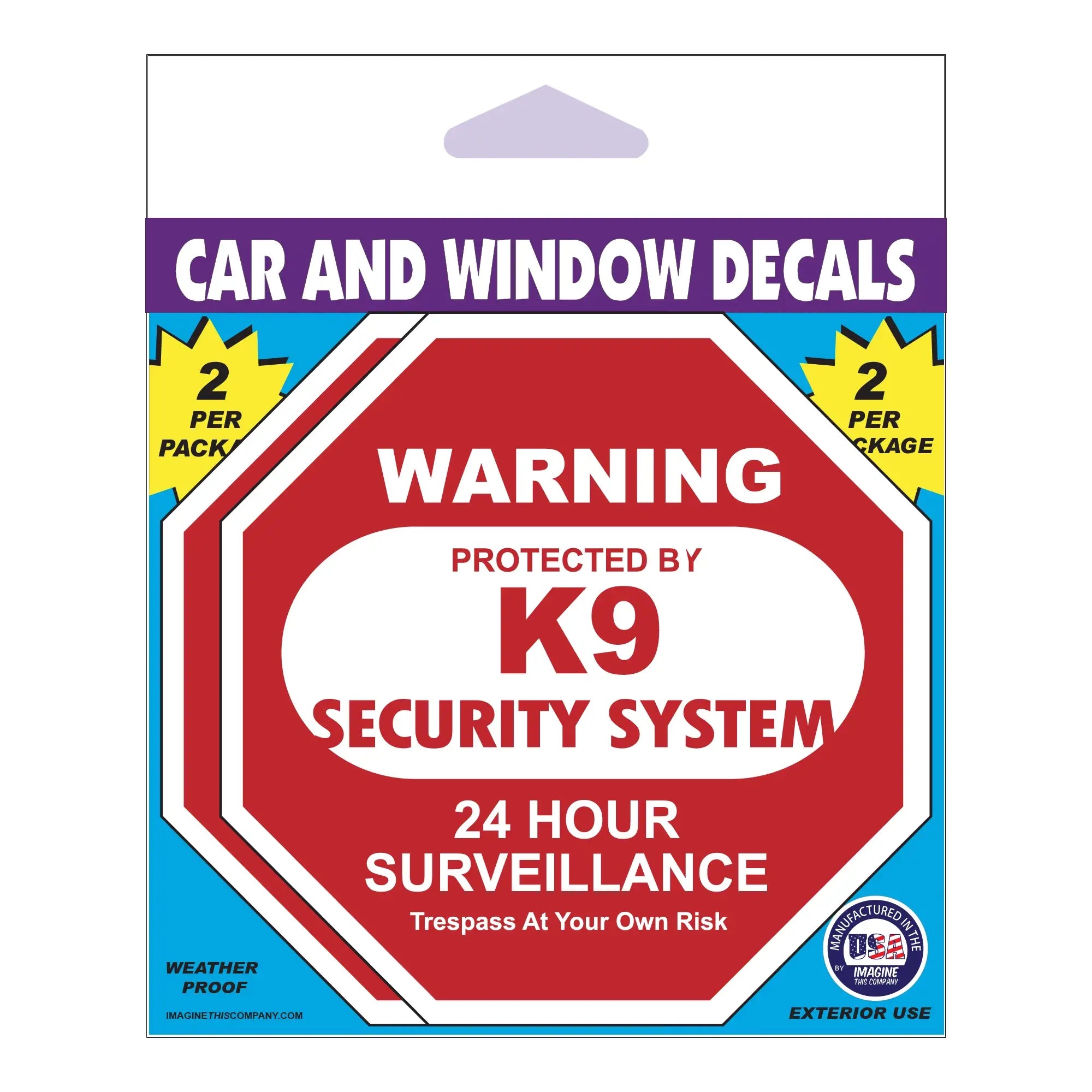 K9 Security (Red) Car Window Decal