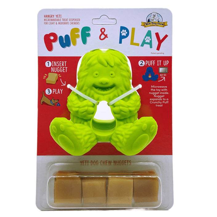 Yeti Dog Chew Puff & Play Hangry Yeti Green