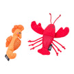 Cat Toy Mesh Mates 2-Pack - Seahorse and Lobster
