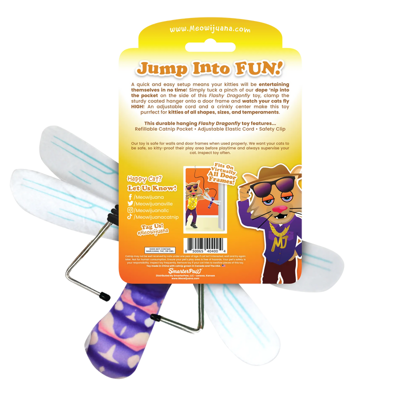 Meowijuana® Jump 'n' Jamb Dragonfly Catnip Teaser Toy