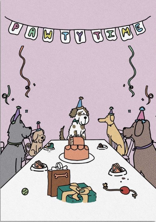 Edible Greeting Card for dogs- Pawty Time