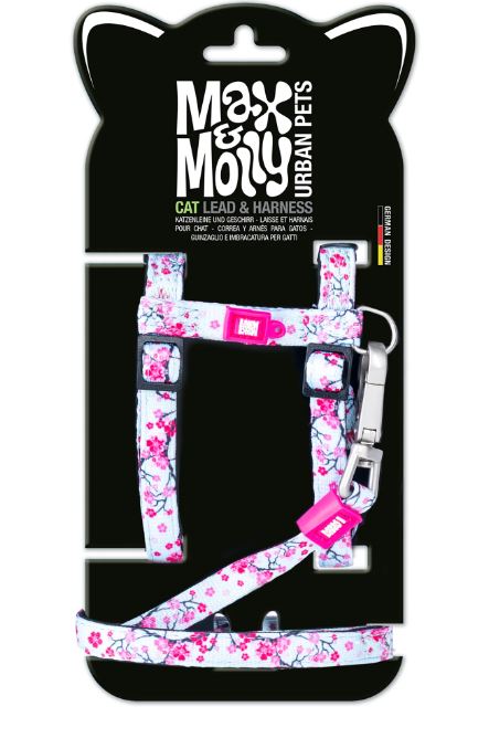 Cat Harness & Leash-Cherry Bloom