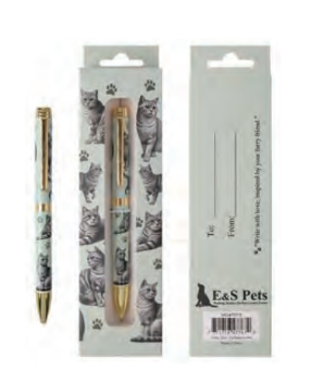 Silver Cat Tabby Ball Point Pen