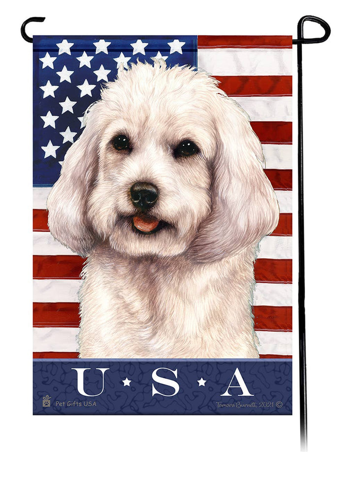 Cockapoo White True Blue Garden Flag