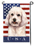 Cockapoo White True Blue Garden Flag