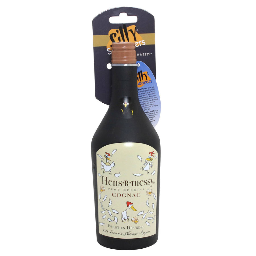 Silly Squeaker Liquor Bottle Hens R Messy, Squeaky Dog Toy