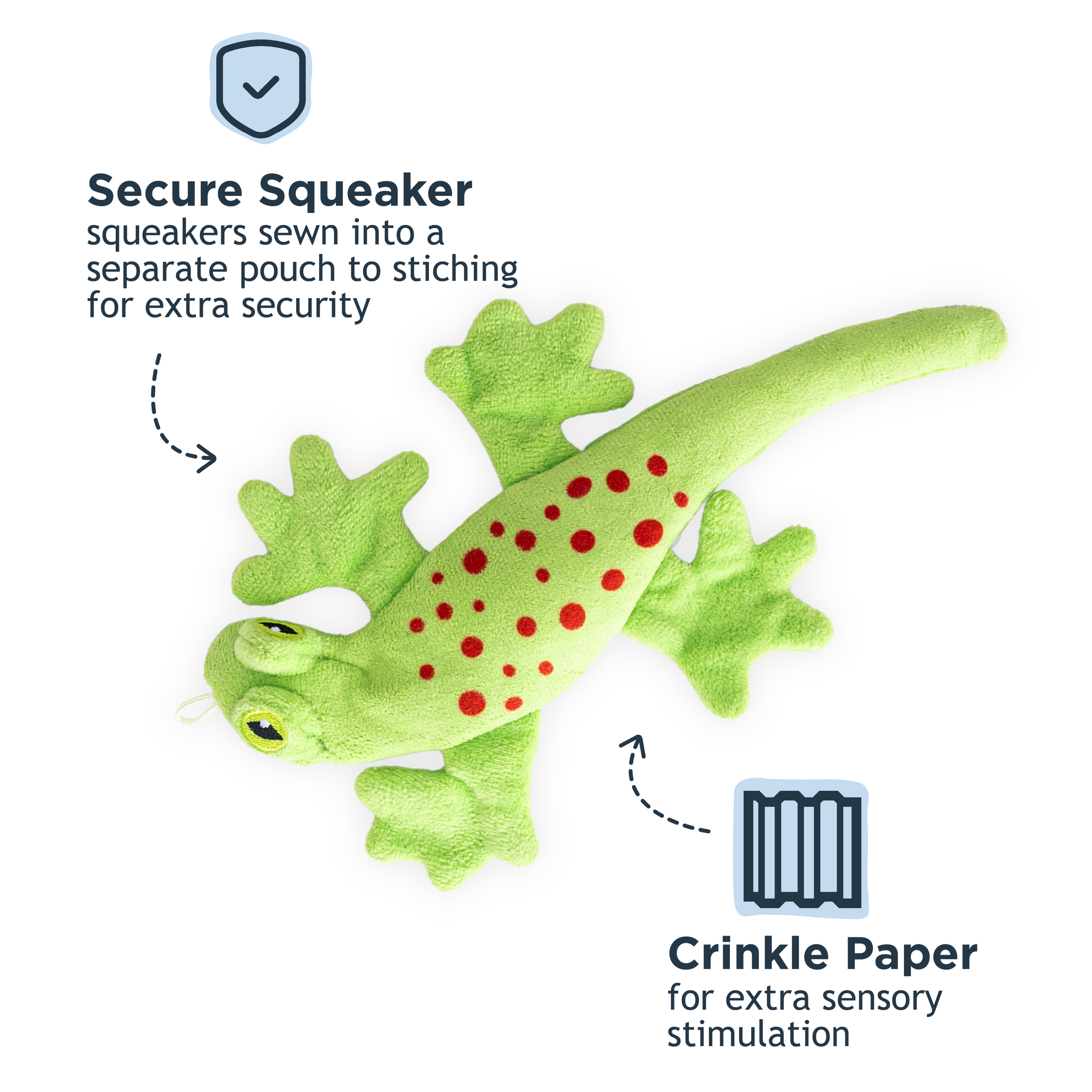 Dog Toy Lizard Stuffless Squeaker Toy