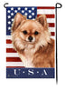 This Chihuahua Longhaired Red USA American Garden Flag is a testament to the beauty of your favorite breed and the American Flag.