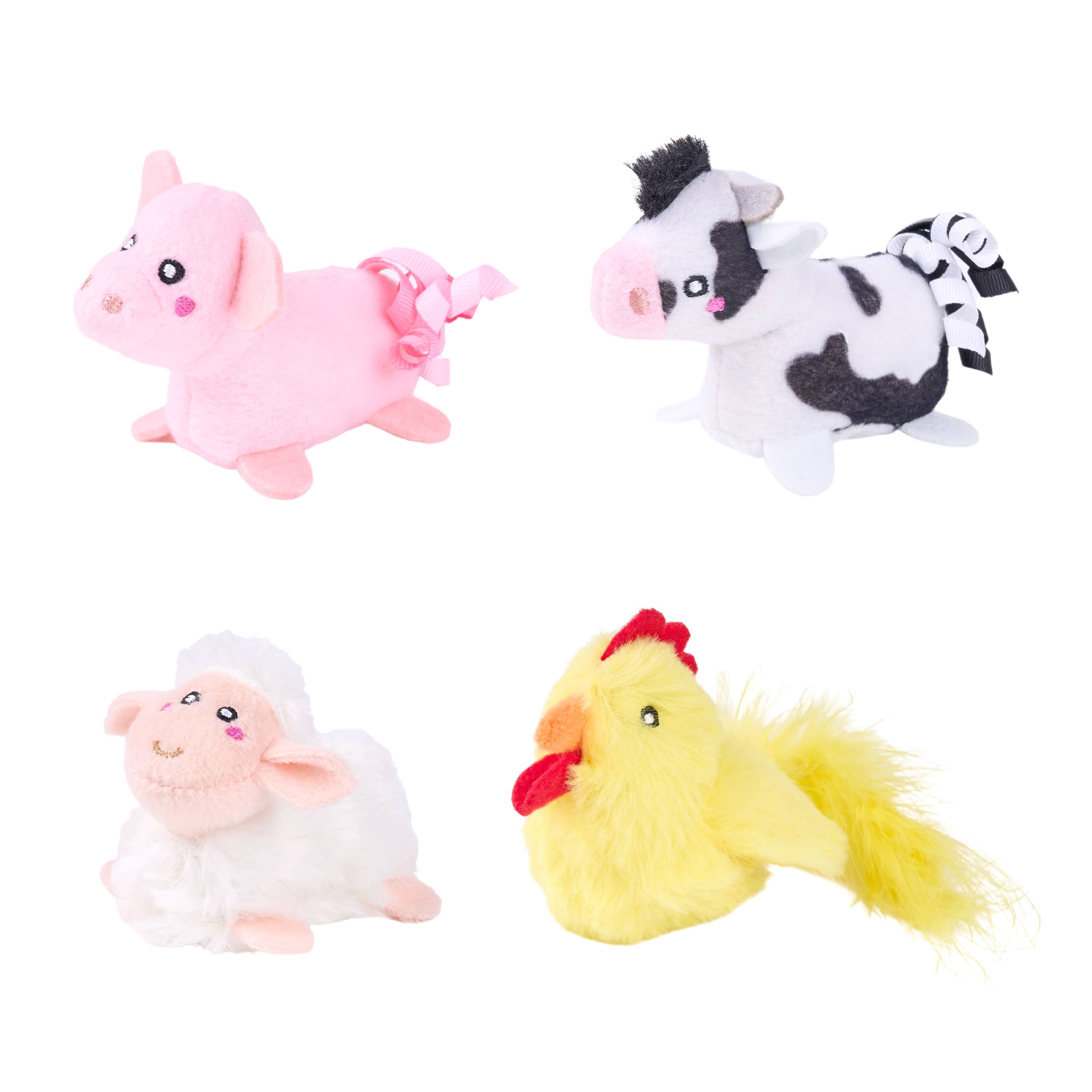 Cat Toy Farm Friends ZippyClaws® 4-Pack Toy Set