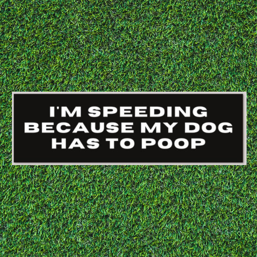 I'm Speeding Because My Dog Has to Poop Bumper Sticker