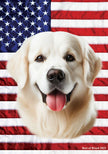 Golden Retriever White Patriotic III Garden Flag
