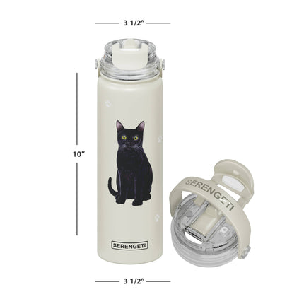 Black Cat Stainless Steel Water Bottle 24 Oz. Serengeti